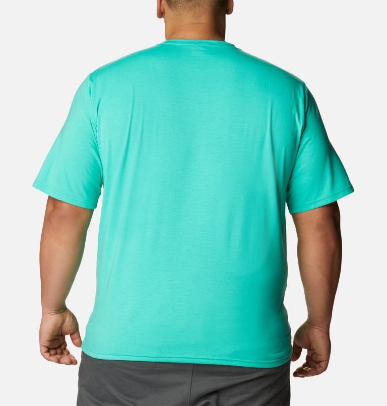 Men's Columbia Sun Trek Short Sleeve T Shirts Turquoise | Plus Size CA-P41A6